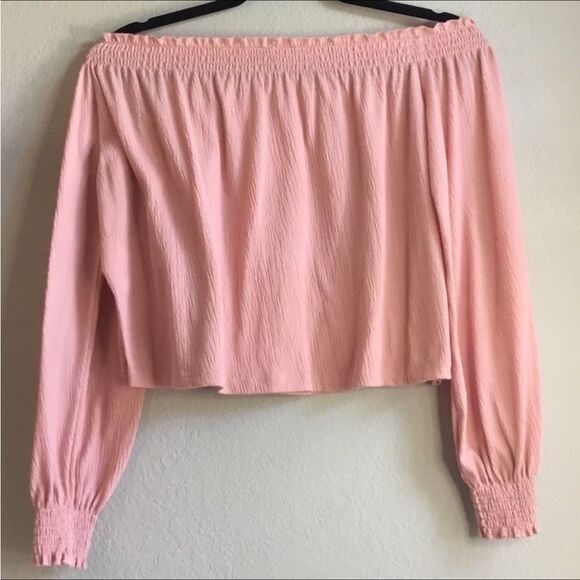 Pink off shoulder H&M fairy top peasant milkmaid boho fairycore witchy feminine - Picture 1 of 4